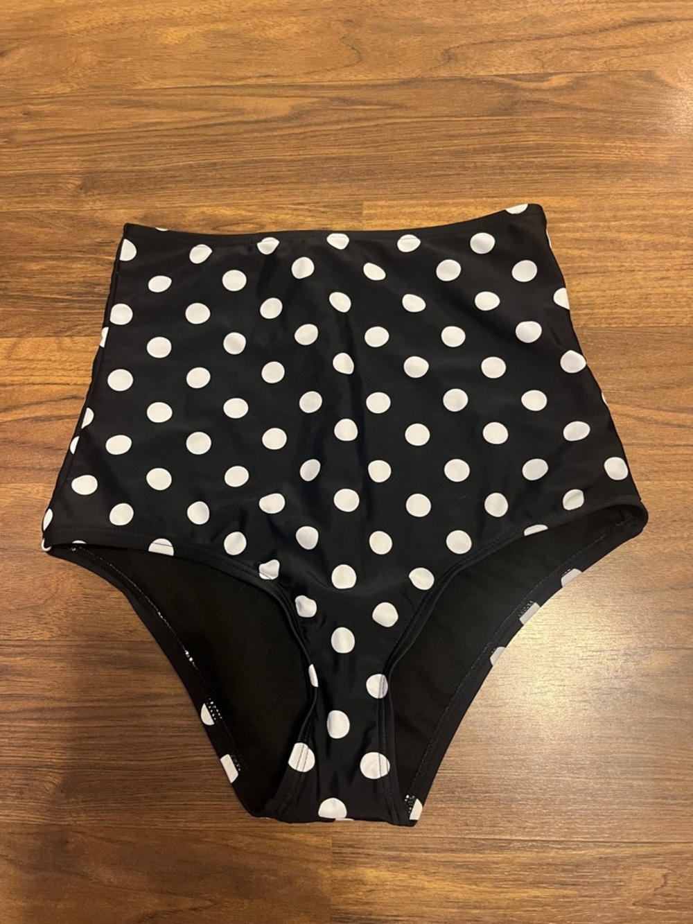 Unique Vintage High waisted Black & White Polka Dot Bikini Bottoms